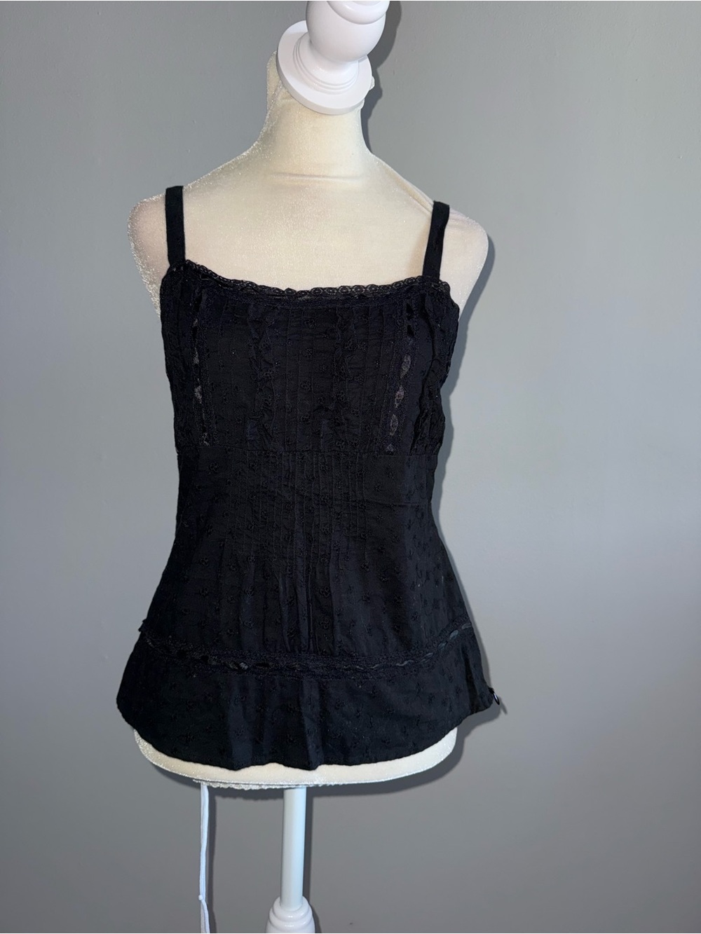SO Black Lace-Trim Cami Tank